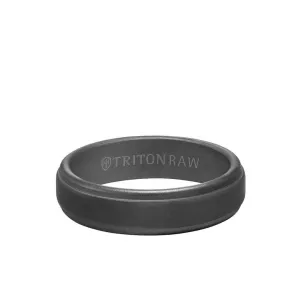 6MM Tungsten RAW Black DLC Ring - Matte Finish and Step Edge