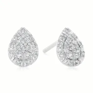 9ct White Gold Round Brilliant Cut 0.10 CARAT tw of Diamonds  Stud Earrings