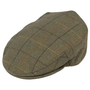 Alan Paine Rutland Tweed Waterproof Cap - Dark Moss