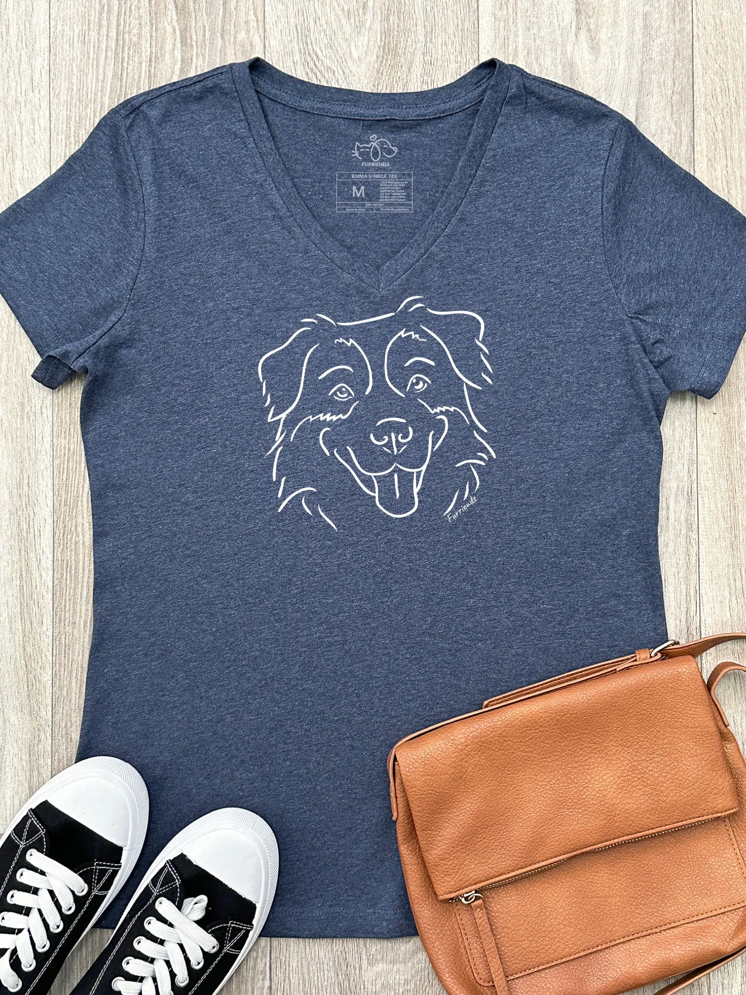 Australian Shepherd Emma V-Neck Tee