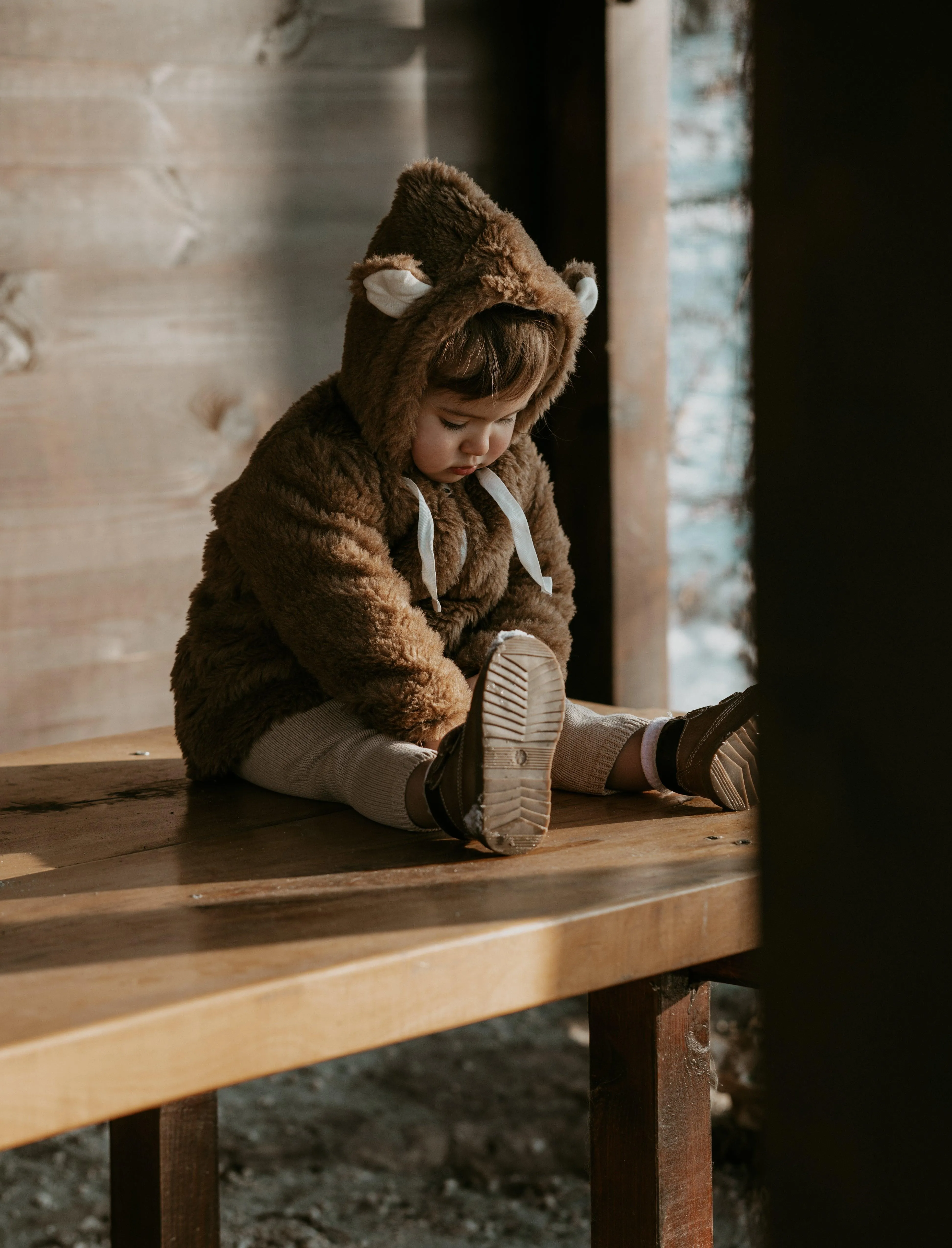 Baby/Kid Virgin Wool Jacket - Brown