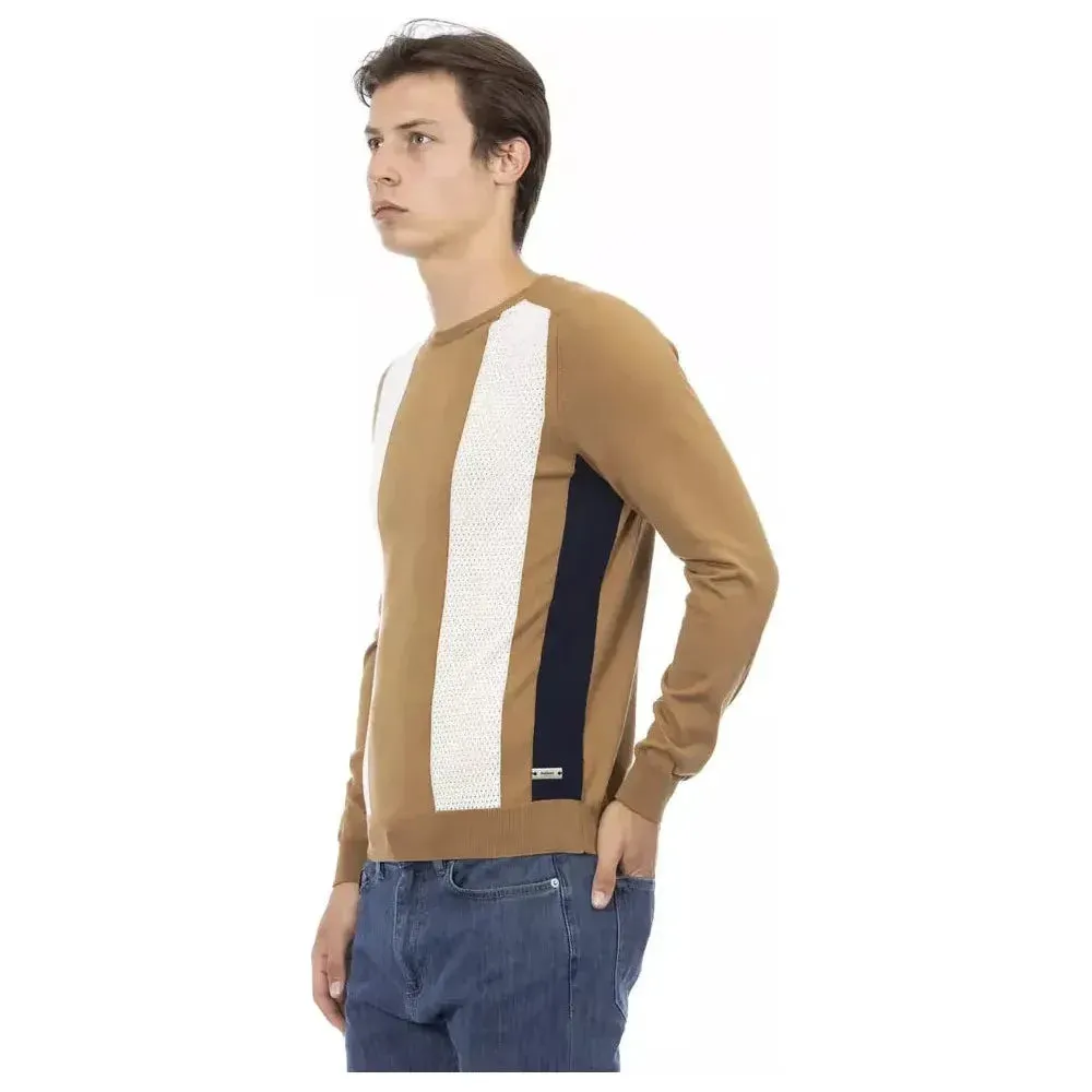 Baldinini Trend Brown Cotton Men Sweater