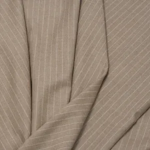 Beige Chalk Stripe Suiting Fabric 646