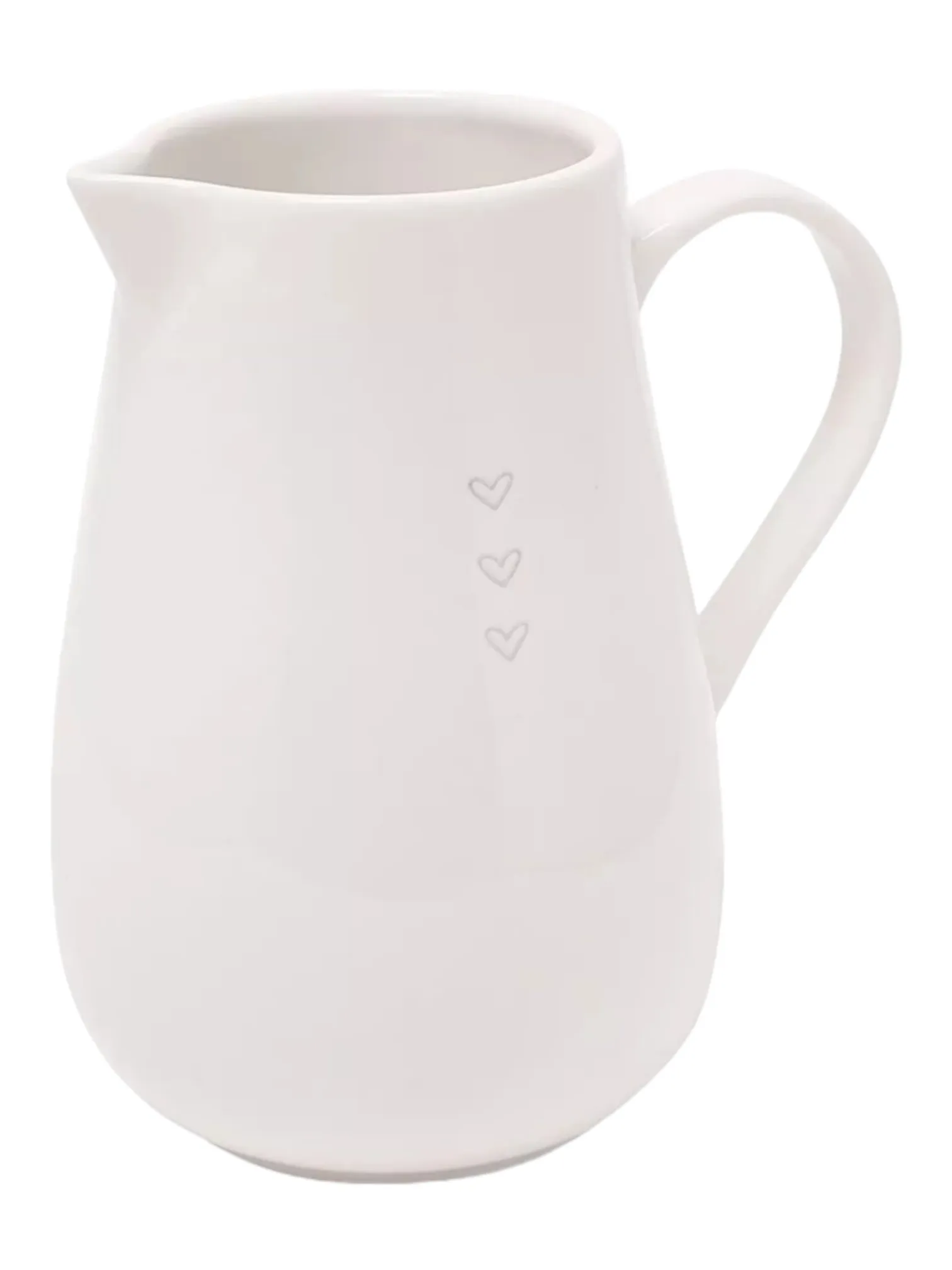 Beige Moments White Jug - 3 Hearts