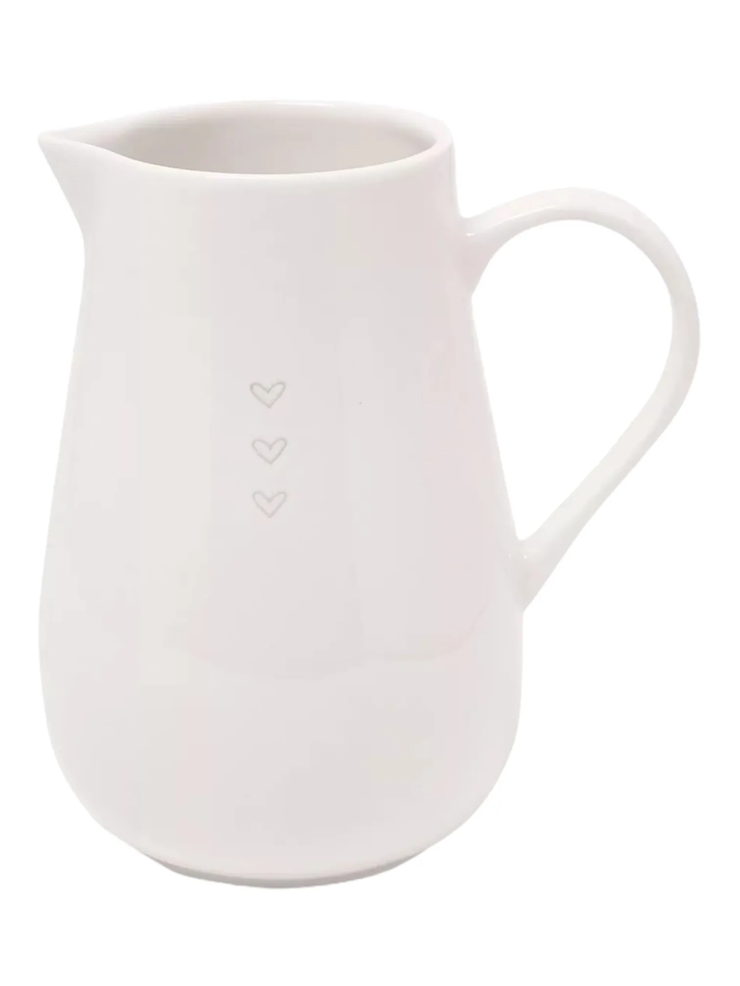 Beige Moments White Jug - 3 Hearts