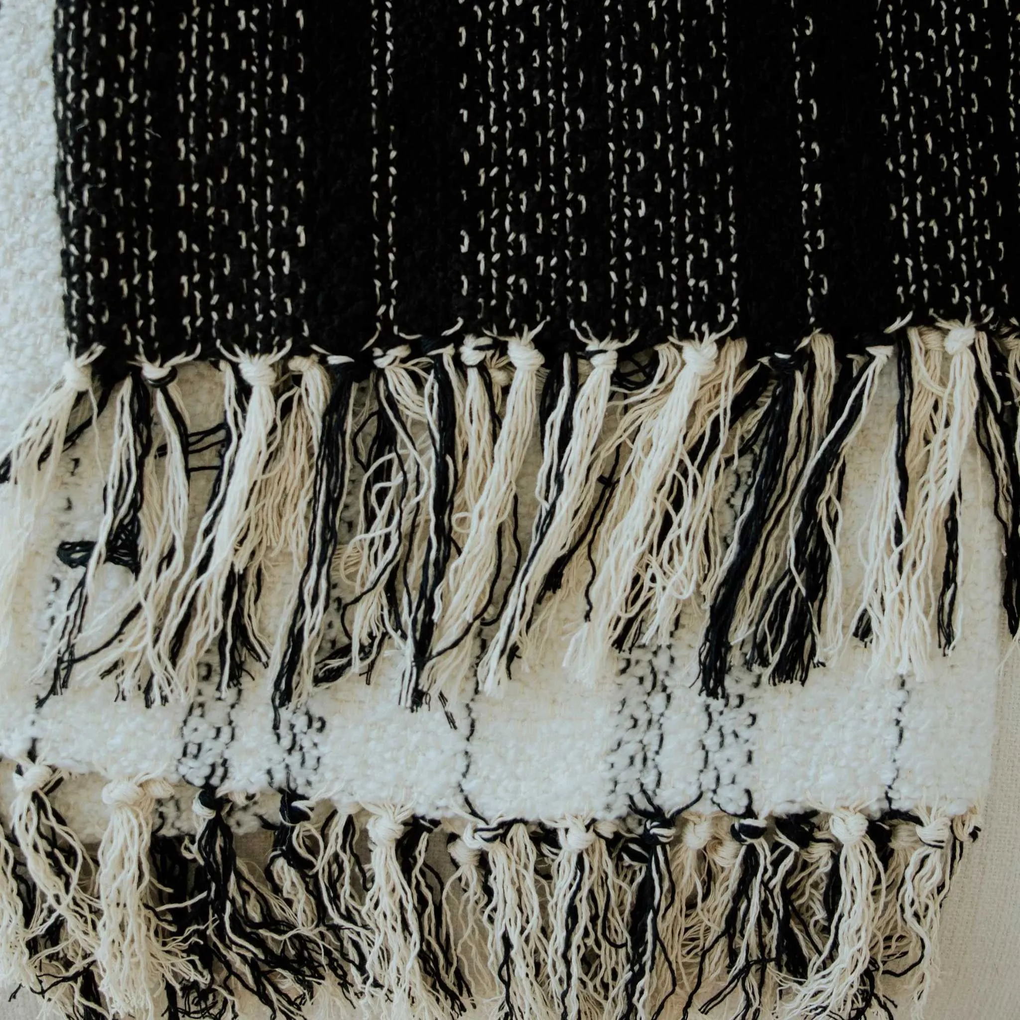 Black and White Throw Blankets 60" X 68"  3.5" Tassels