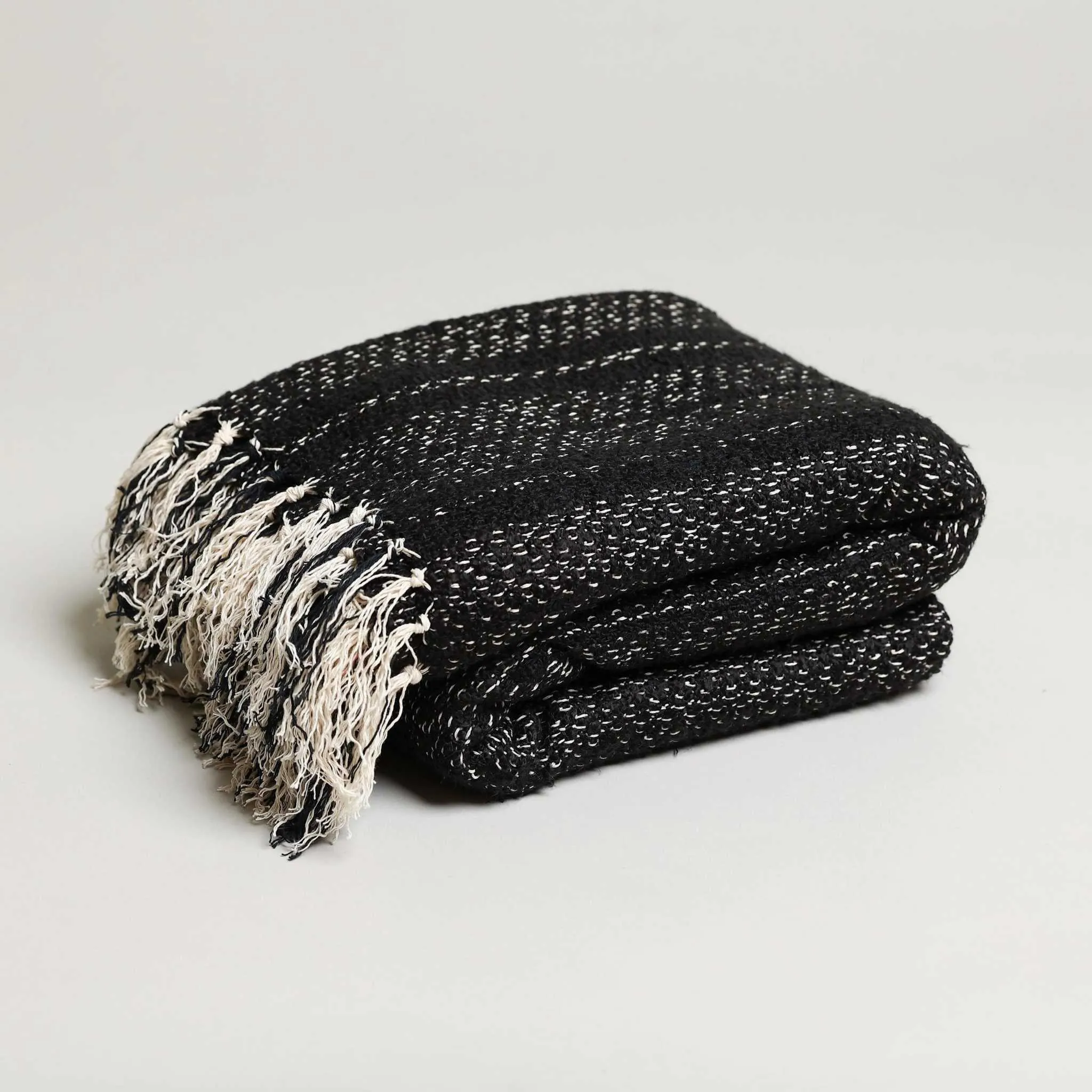 Black and White Throw Blankets 60" X 68"  3.5" Tassels