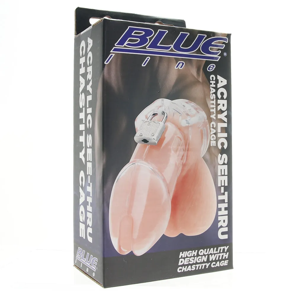 Blue Line Acrylic See-Thru Chastity Cage in Clear