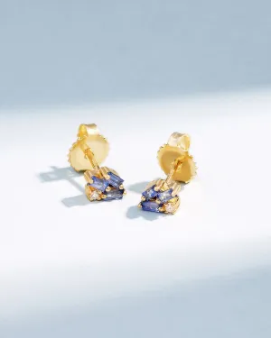 Bold Cluster Light Blue Sapphire Studs