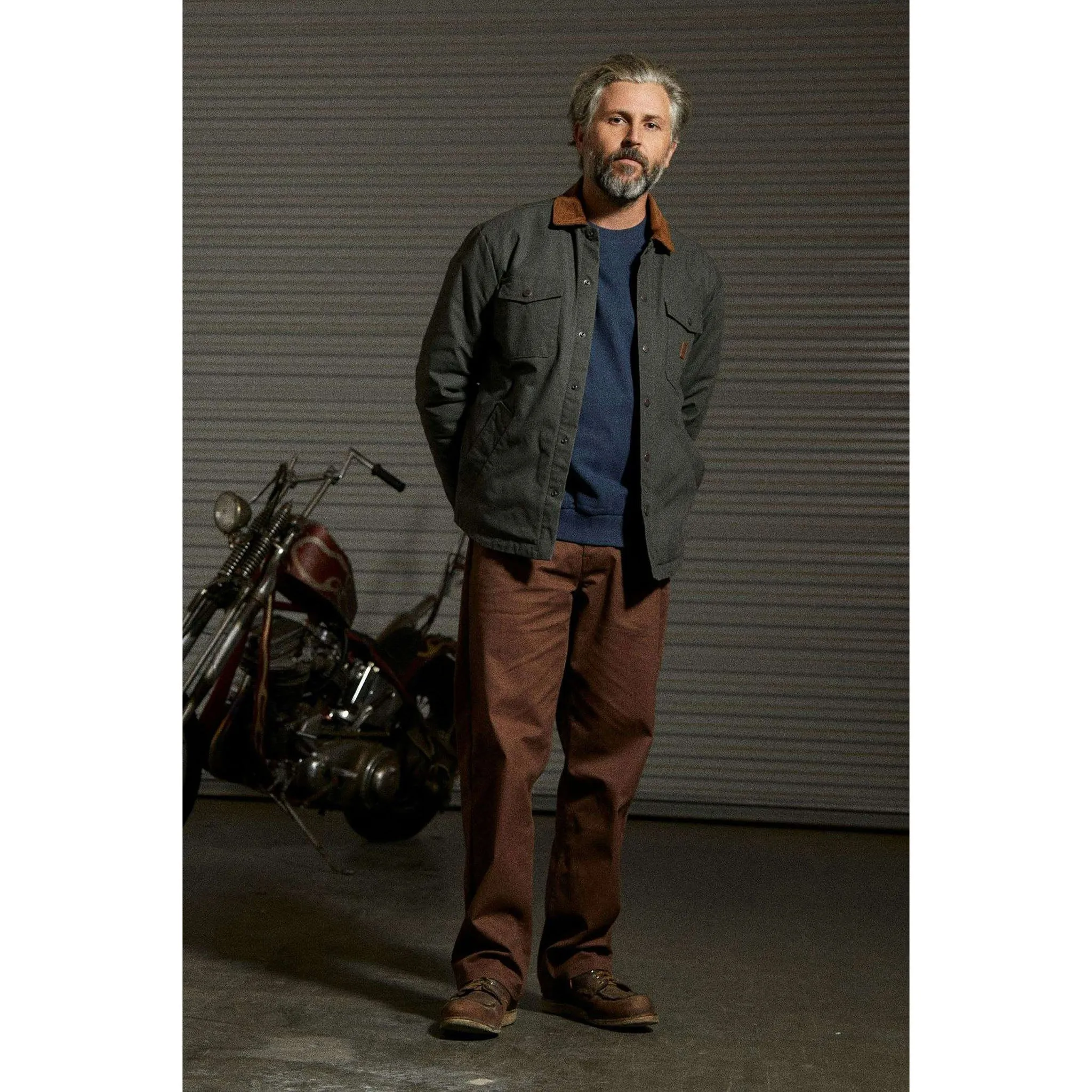 Brixton Men's Builders Durham Jacket in Washed Black