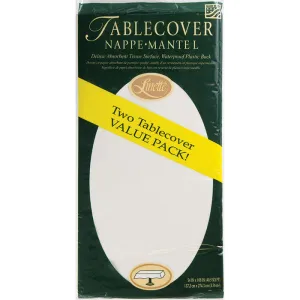 Bulk White Linette Paper Table Covers 54" x 108" (72 per Case)