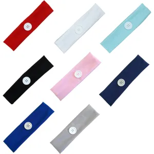 Button Ear Saver Cotton Headband Soft Stretch For Nurses Healthcare Workers You Pick Colors and Quantities