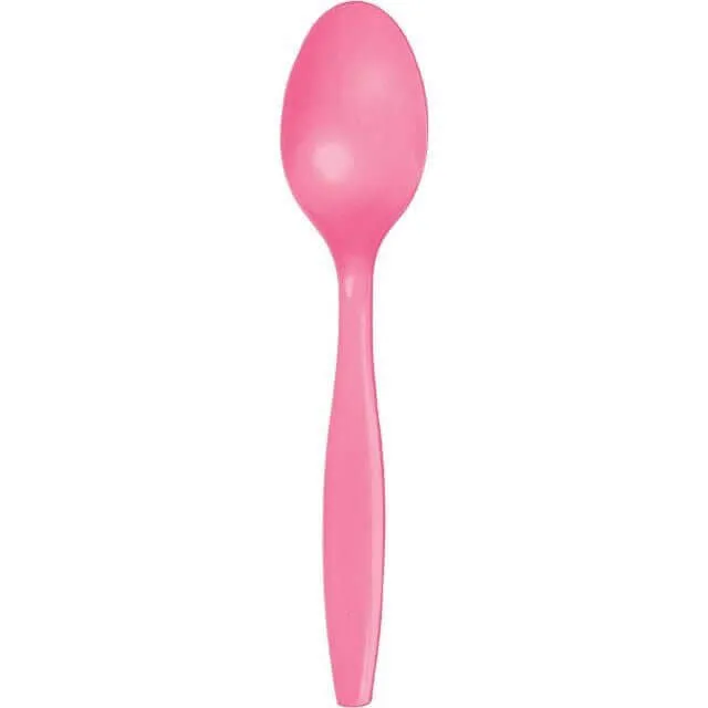 Candy Pink Plastic Spoons