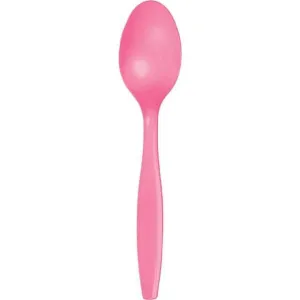 Candy Pink Plastic Spoons