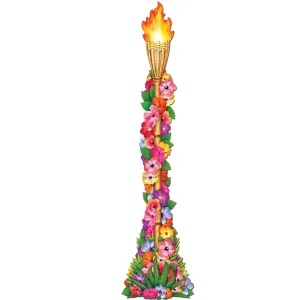 Cardstock Floral Tiki Torch 4ft