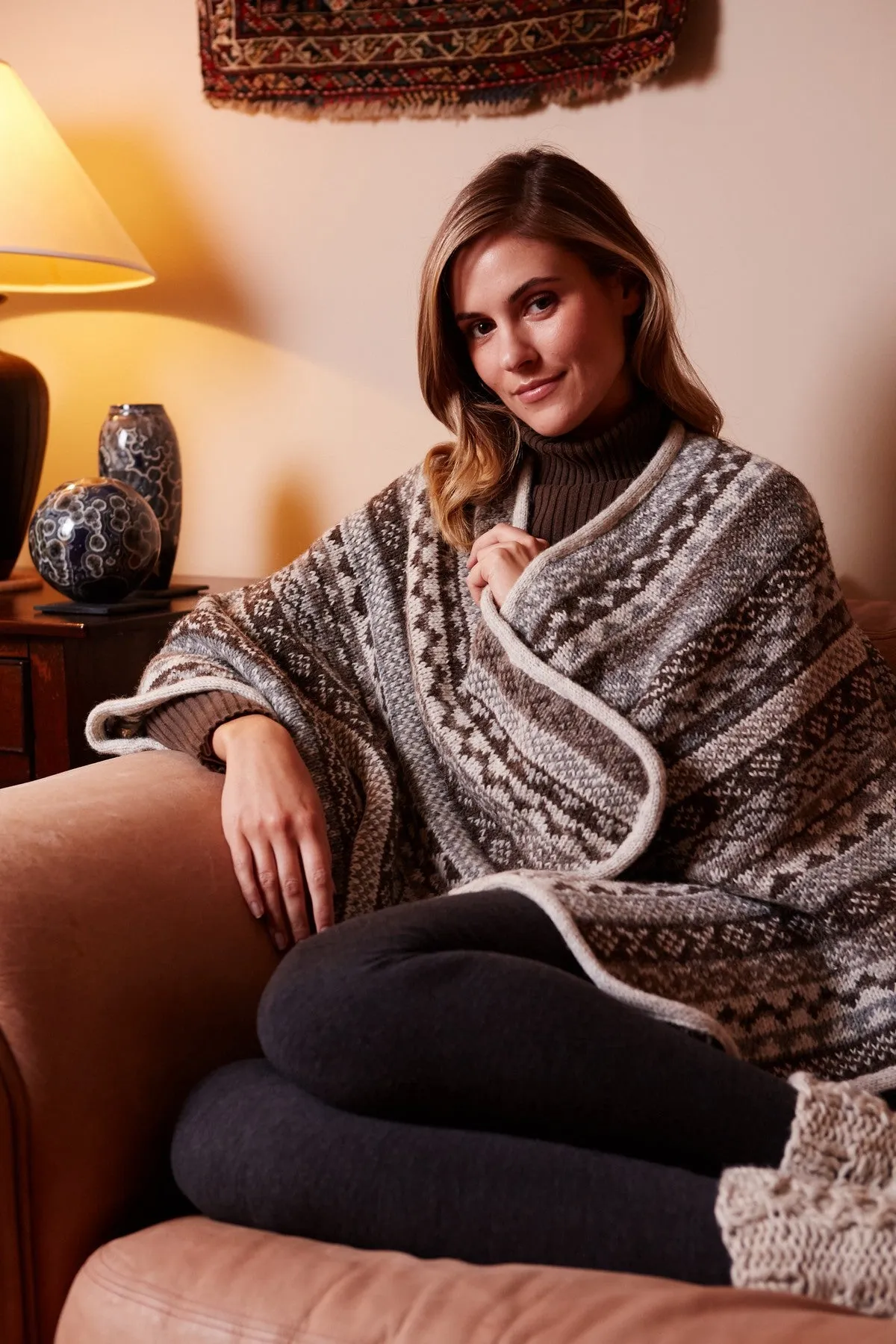 Classic Fairisle Wrap Natural