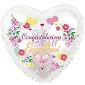 Congratulations On Your Engagement Heart Shape Foil Balloon