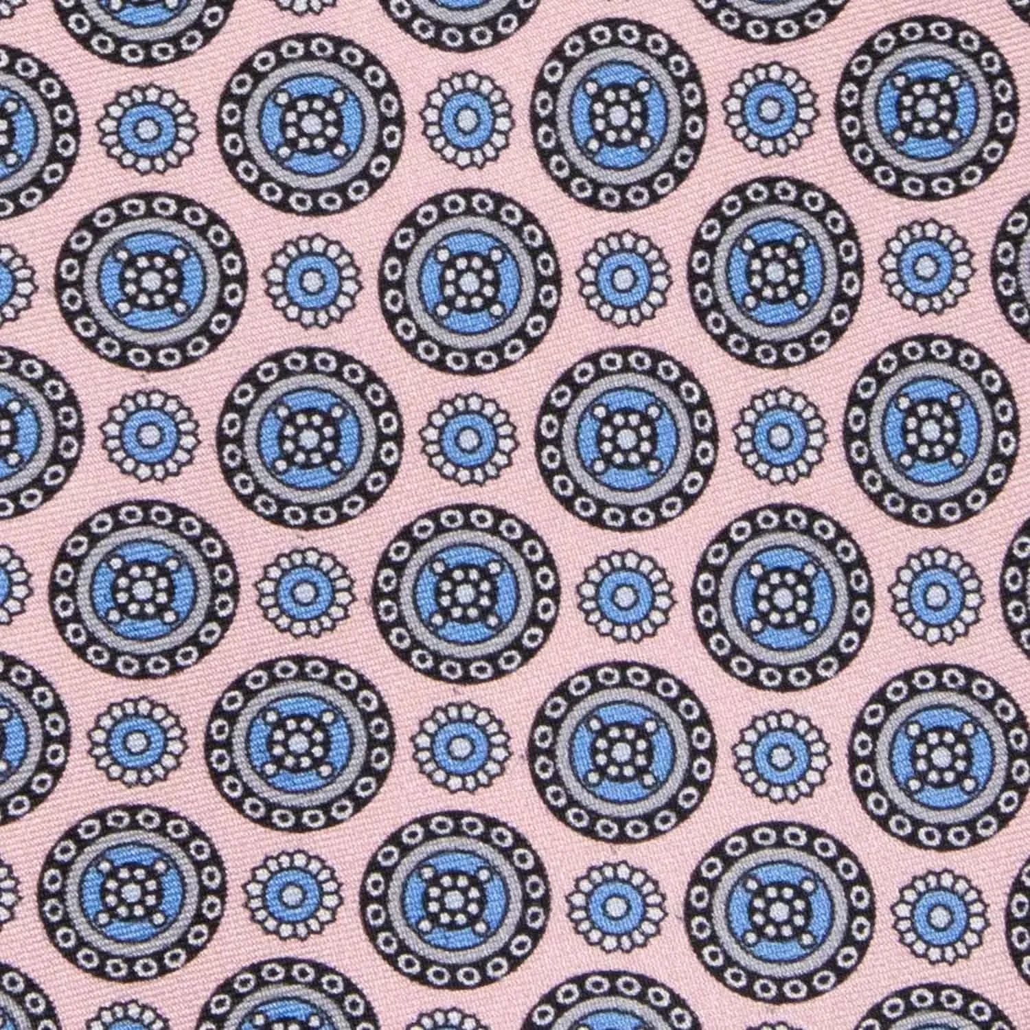 Cravatta in Seta - LIGHT PINK PATTERNS ROUND