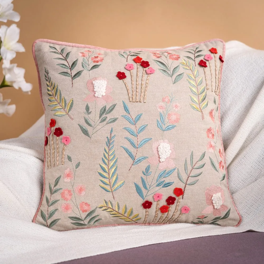 Delicate Botanical cushion cover, Pack of 1