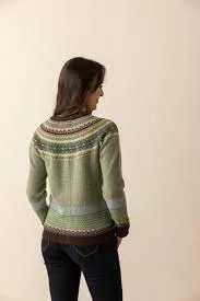 Eribé Alpine Long Sweater in Hibiscus, Willow and Iris