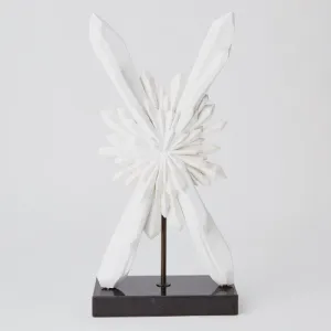 Faceted X Starburst 29"H Sculpture - White