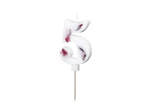 Flower Petal Number 5 Birthday Candle