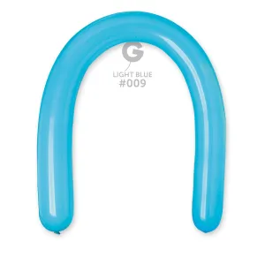 Gemar Latex Balloon #009 Light Blue 3inch 50 Count Solid Color