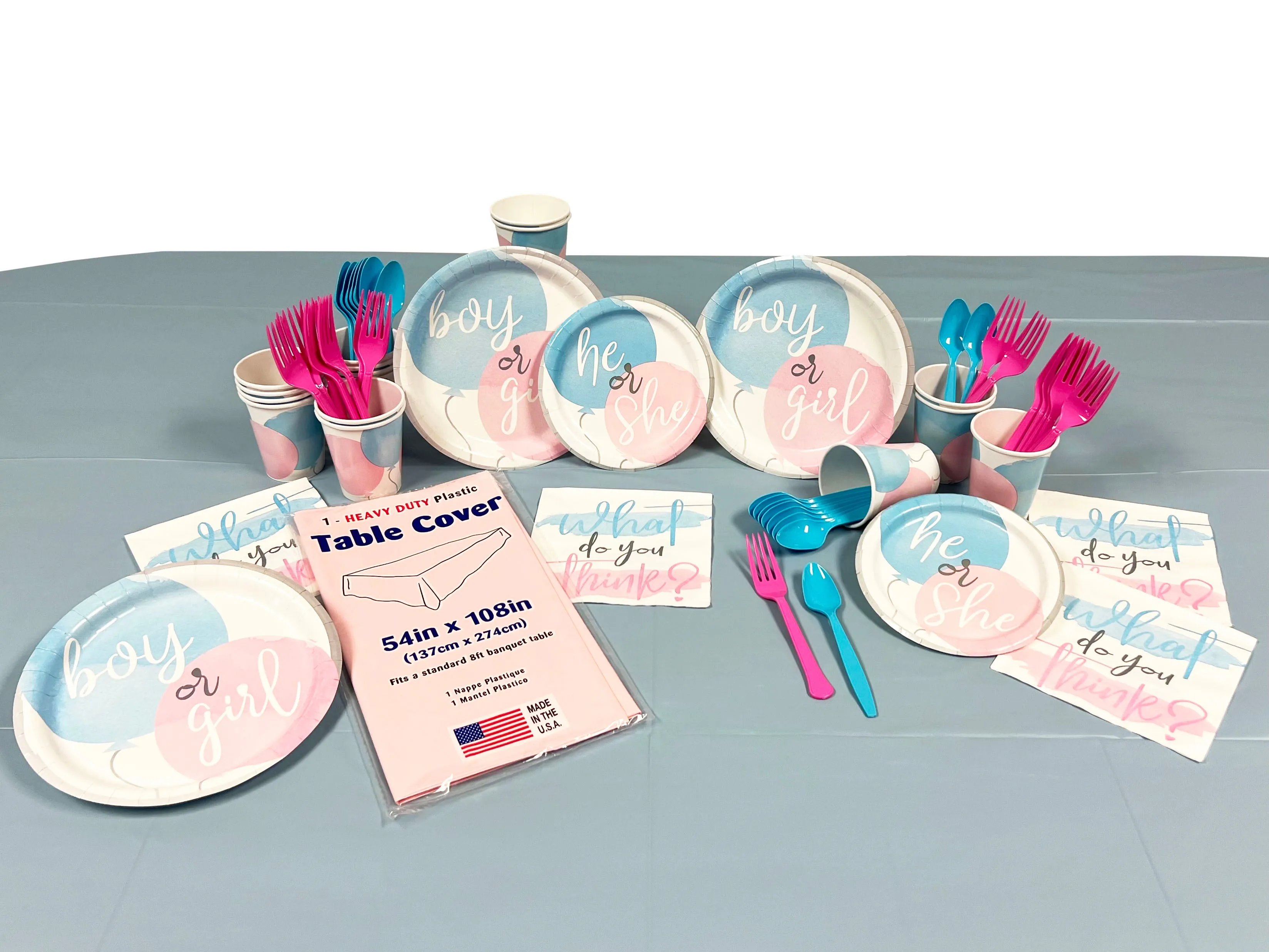 Gender Reveal Party Kit for 8 or 16 Guest