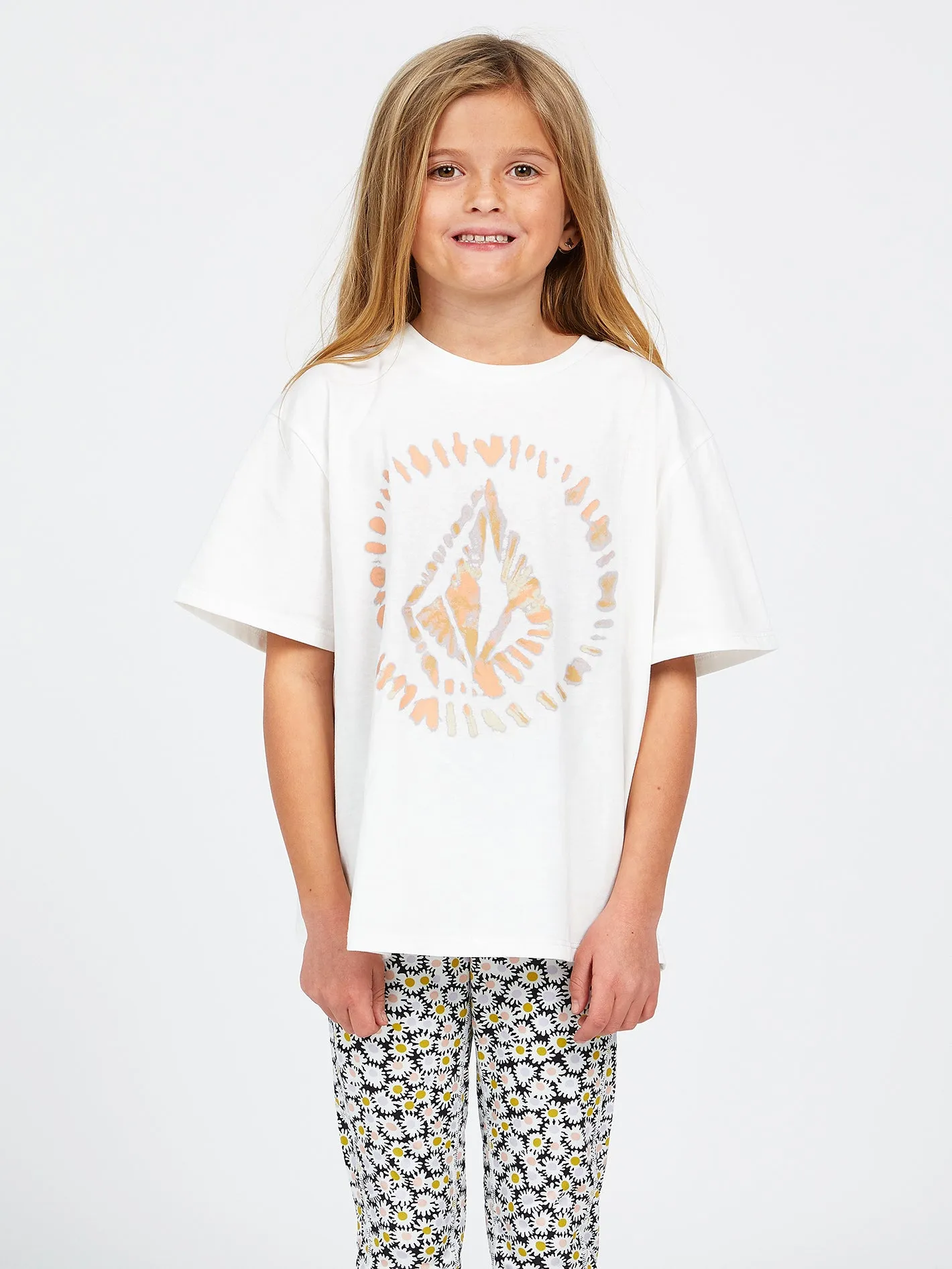 Girls Truly Stoked Short Sleeve Boyfriend Tee - Star White