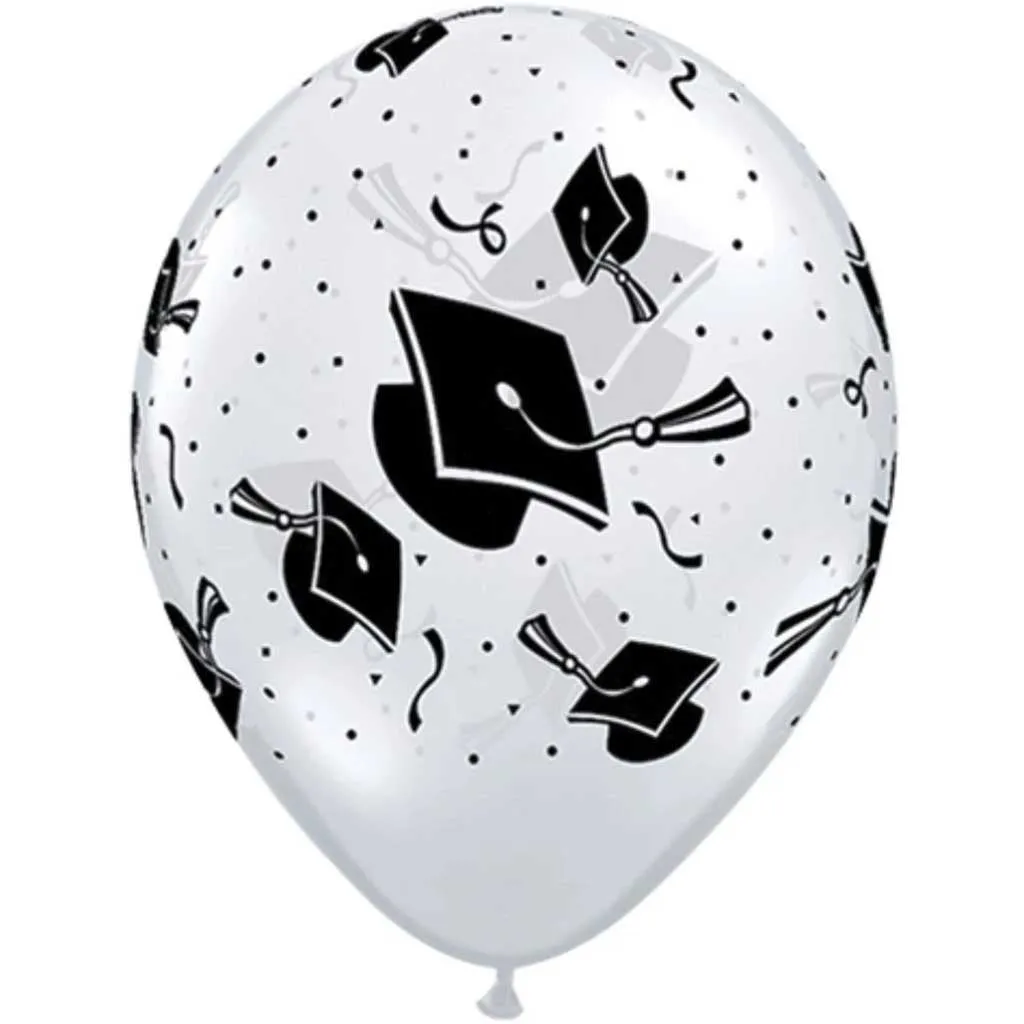 Graduation Hat Around Latex Balloon 11in