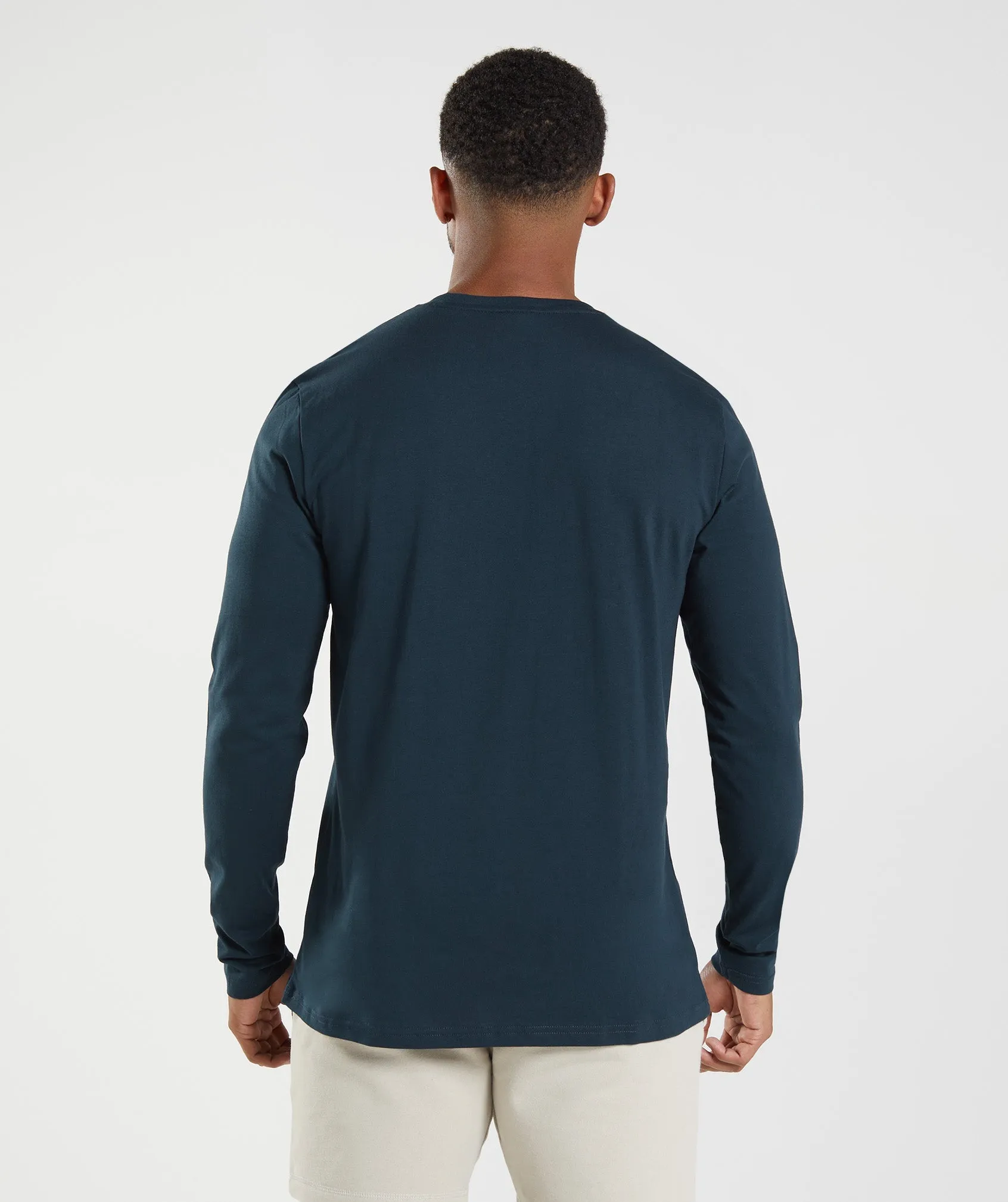 Gymshark Crest Long Sleeve T-Shirt - Navy