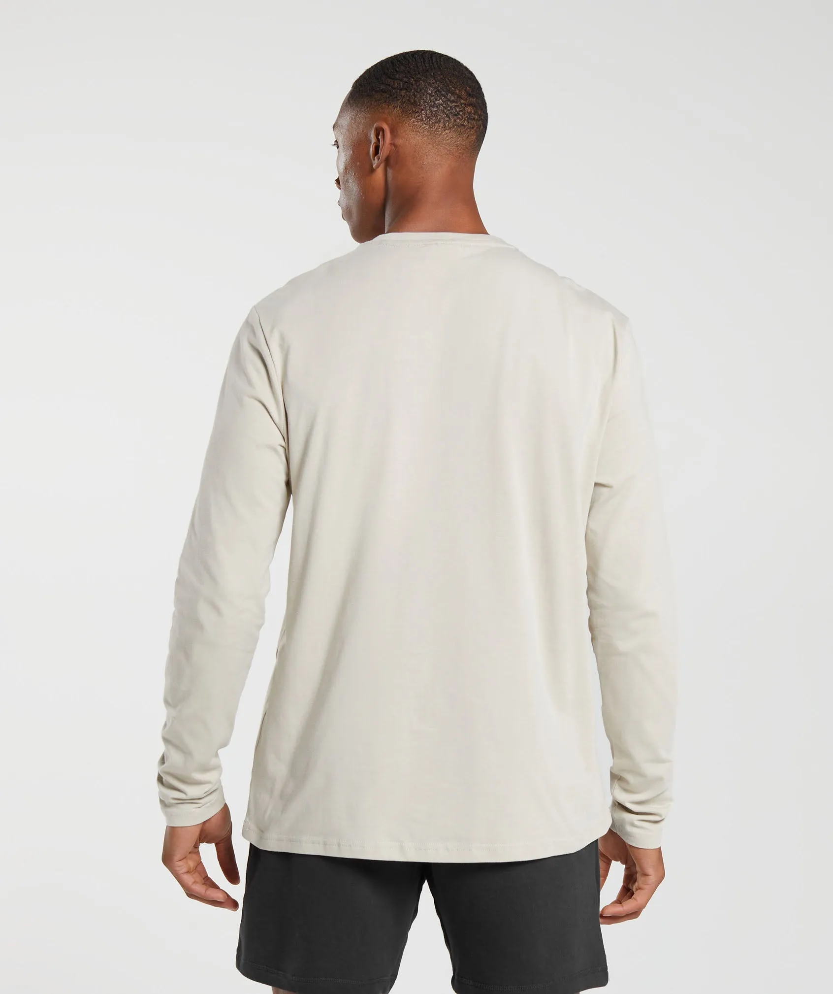 Gymshark Crest Long Sleeve T-Shirt - Pebble Grey