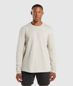 Gymshark Crest Long Sleeve T-Shirt - Pebble Grey