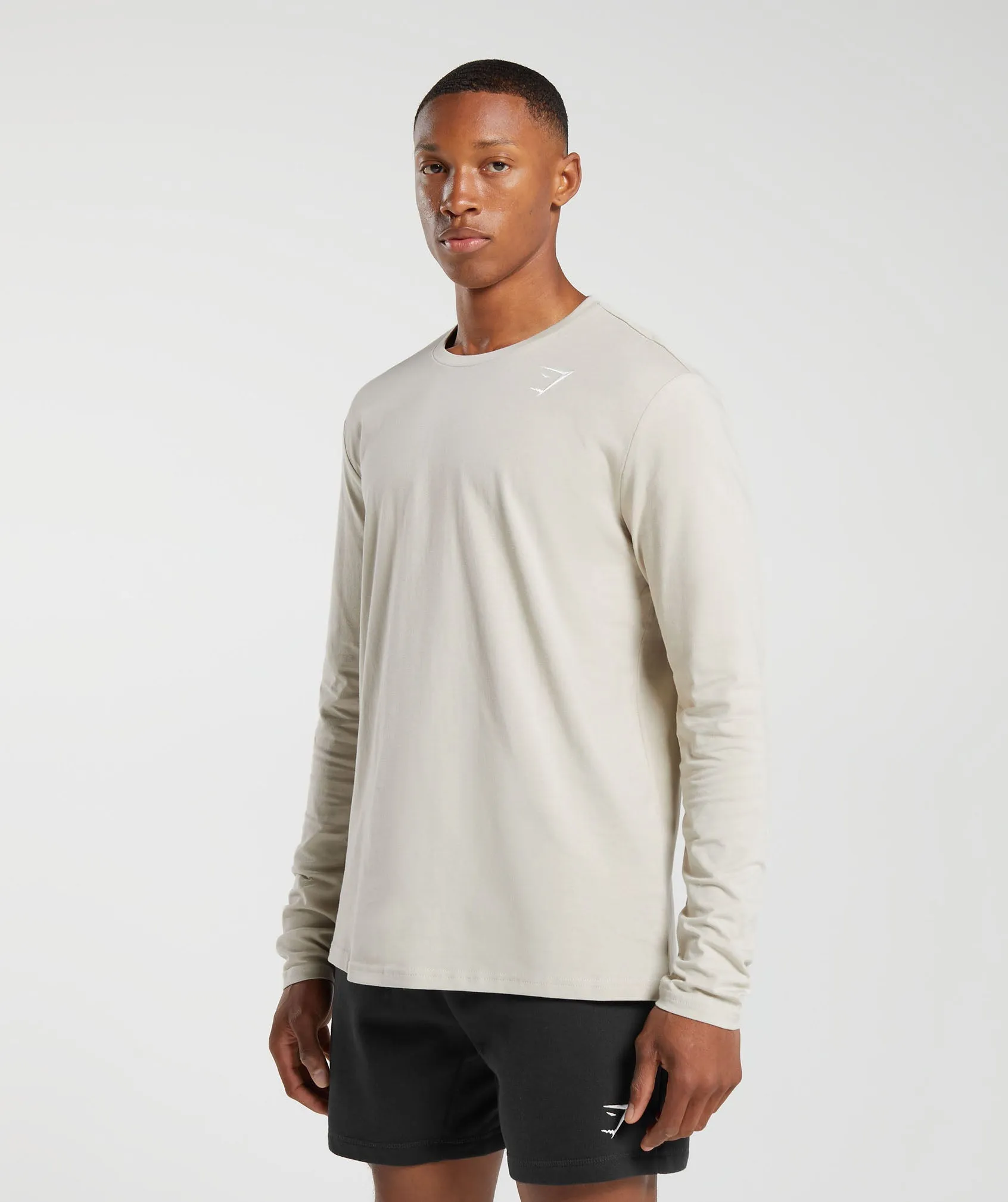 Gymshark Crest Long Sleeve T-Shirt - Pebble Grey