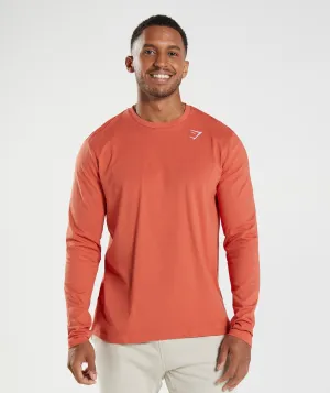 Gymshark Crest Long Sleeve T-Shirt - Storm Red