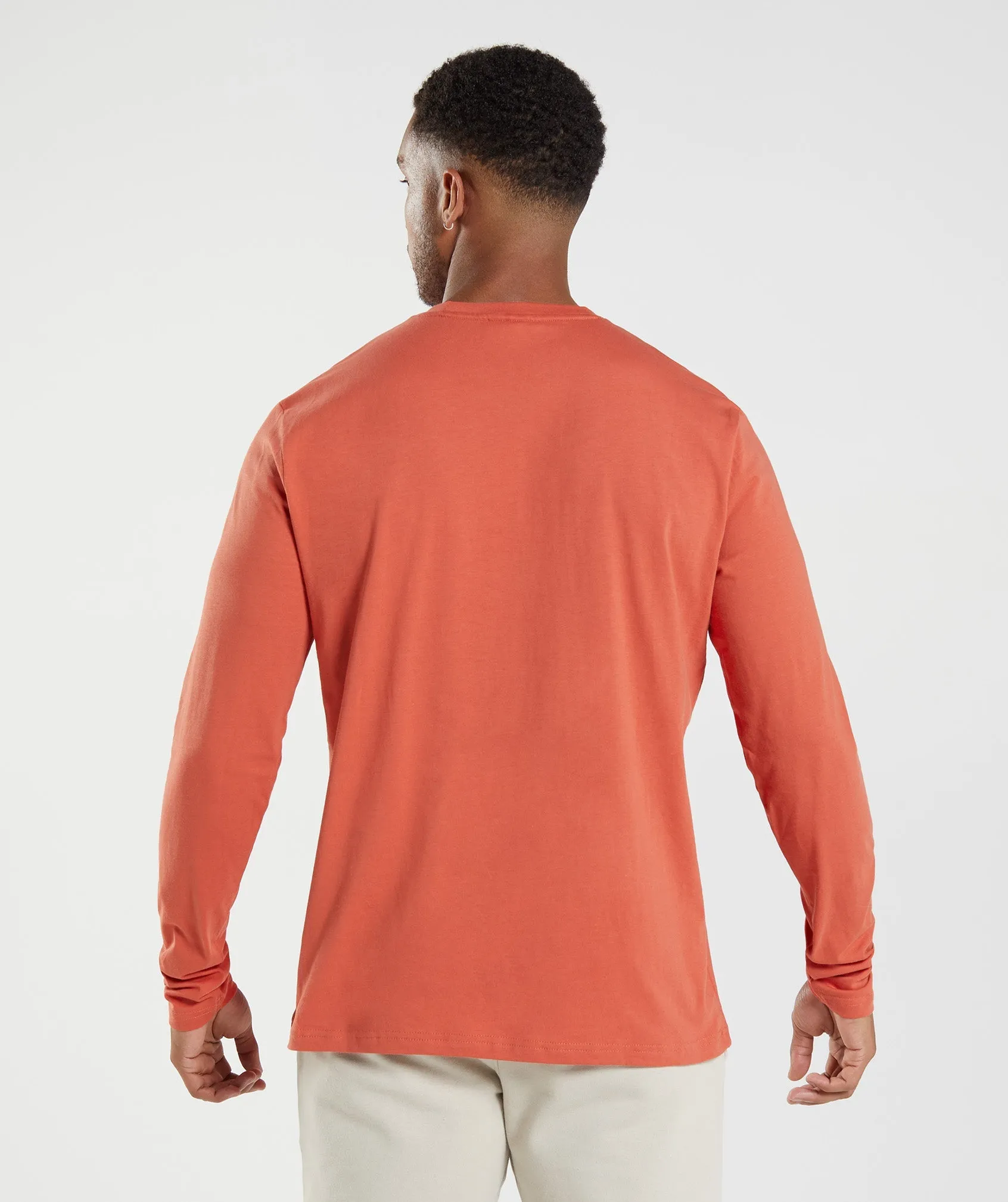 Gymshark Crest Long Sleeve T-Shirt - Storm Red