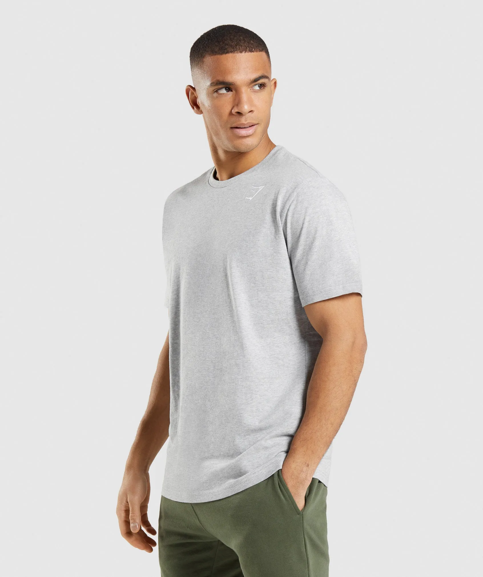 Gymshark Crest T-Shirt - Light Grey Marl