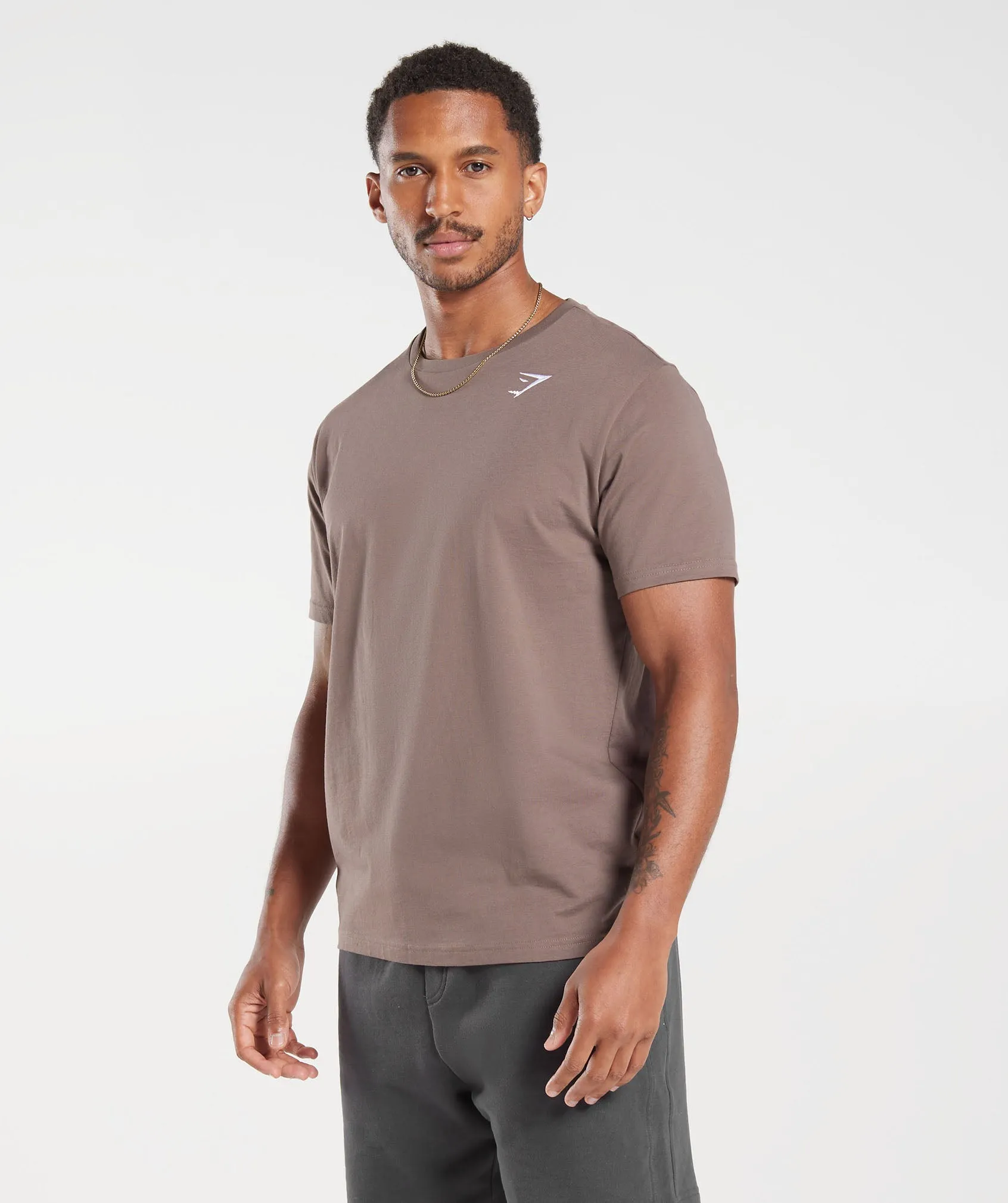 Gymshark Crest T-Shirt - Truffle Brown