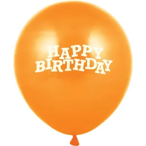 Happy Birthday Latex Balloon 12in Orange