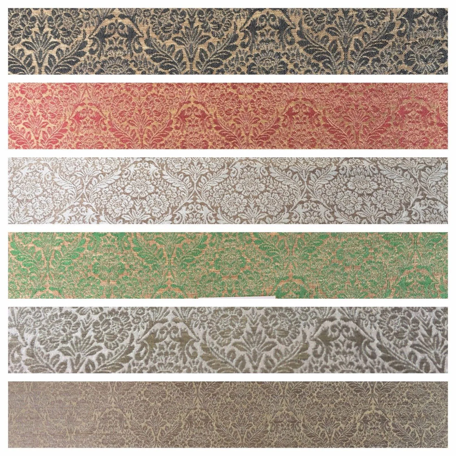 Indian Ornate Ornamental Pure Silk Banarsi brocade fabric 44" M789 Mtex