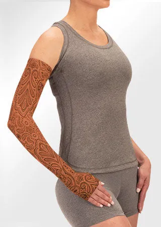 Juzo Soft Arm Sleeve w/Silicone Band (PAISLEY HENNA-CINNAMON)