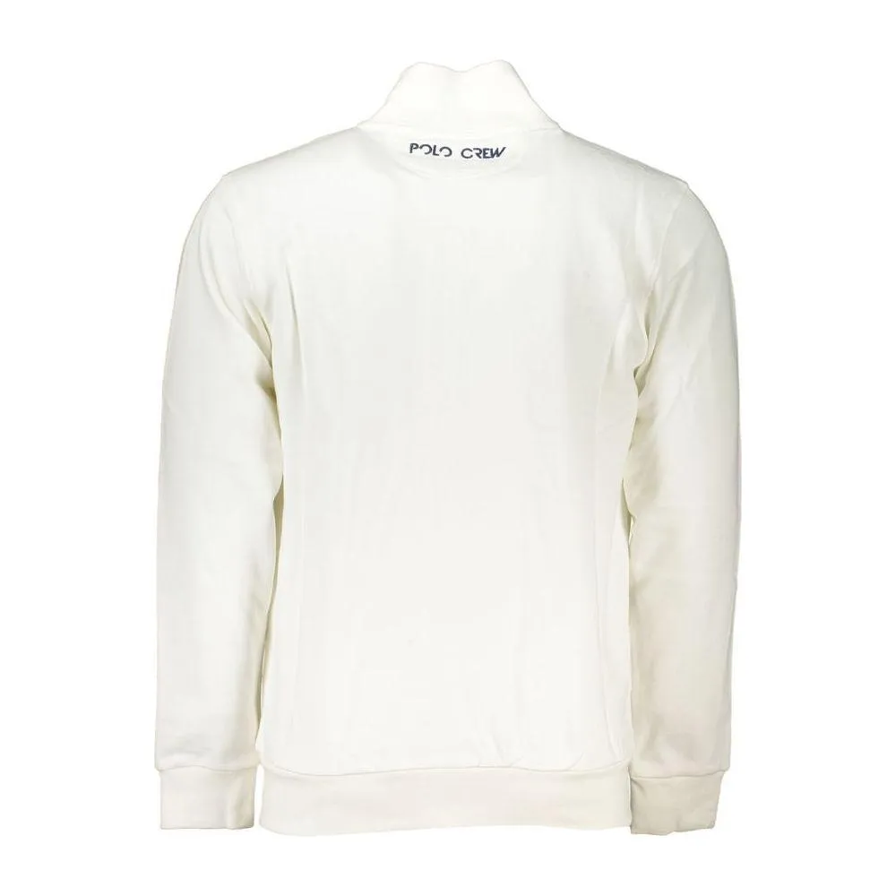 La Martina Elegant White Fleece Sweatshirt - Regular Fit