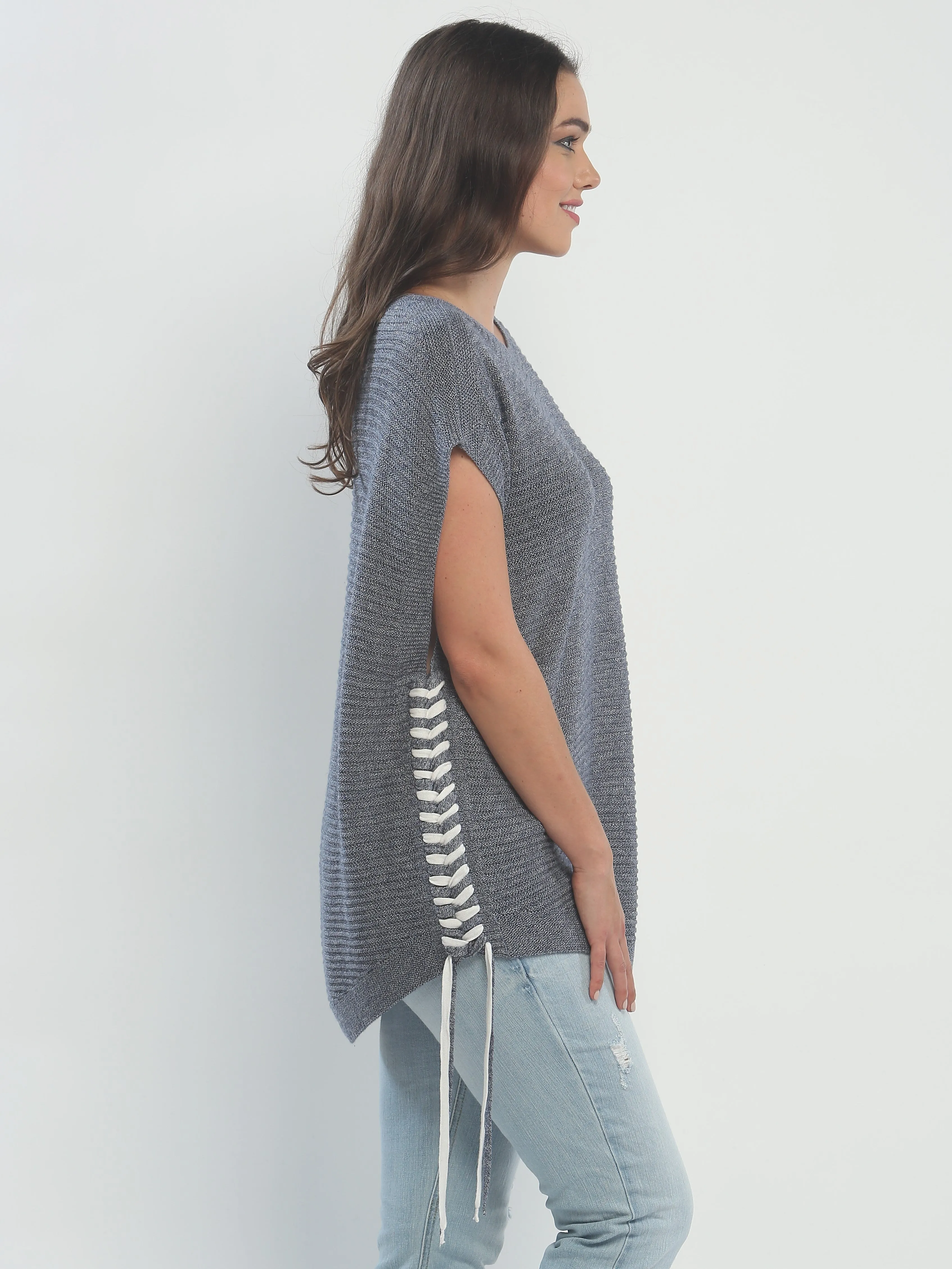 Lace-Up Sleeveless Pullover