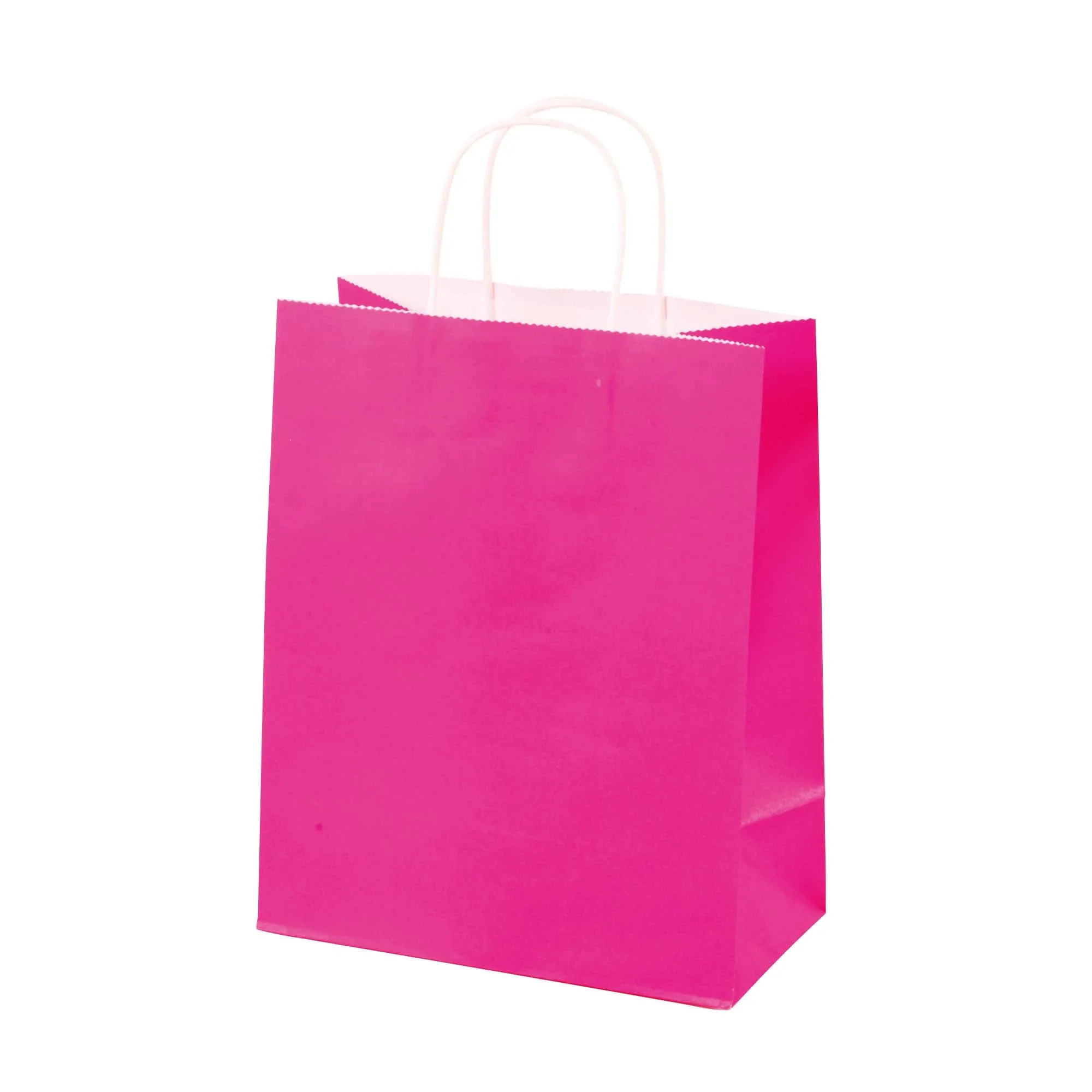 Large 6 Pack Bundled Neon, White Kraft Bag W/White Color Handle, 4 Colors