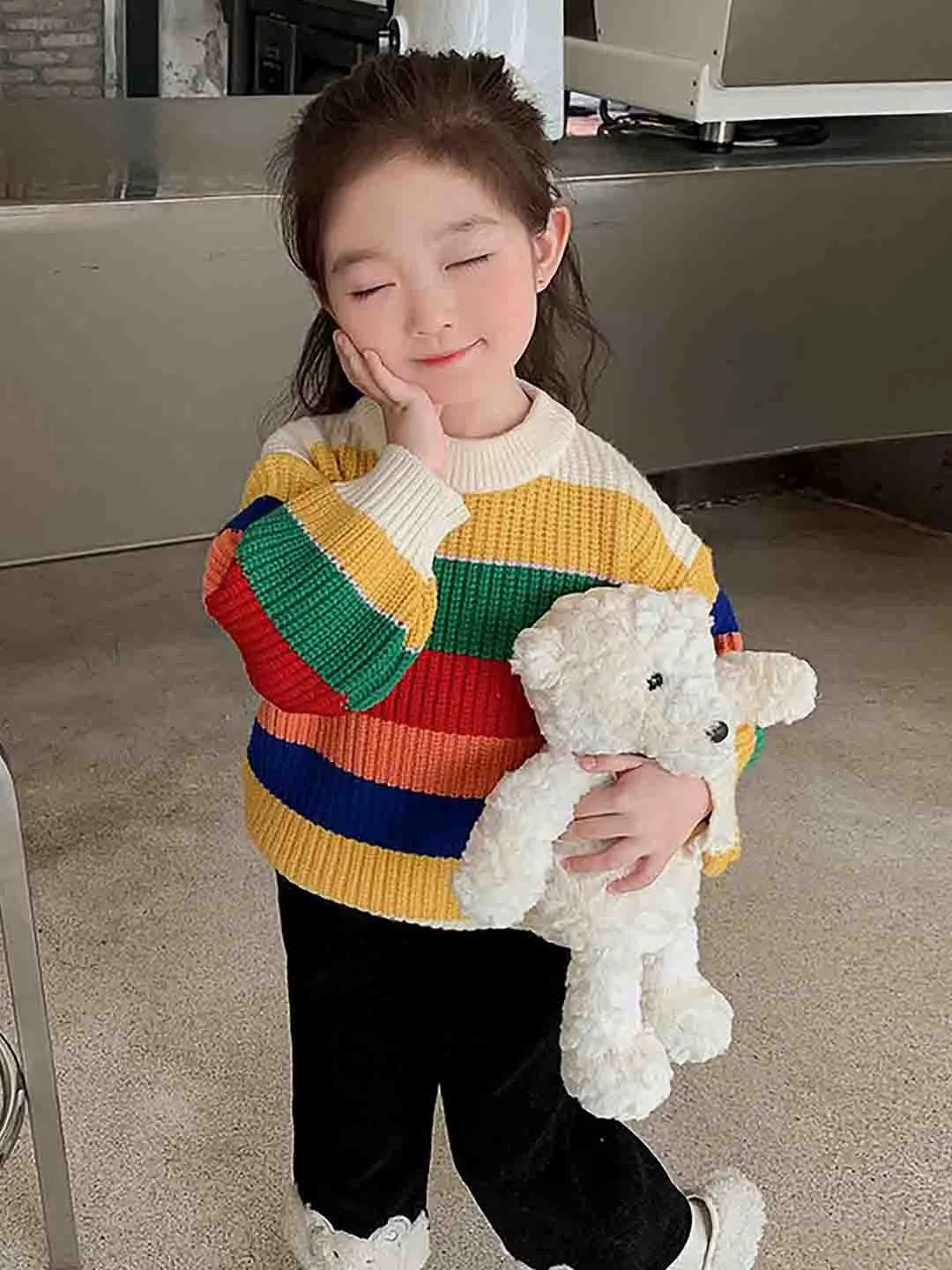 Little Surprise Box Multi Striped cardigan Sweater for Kids