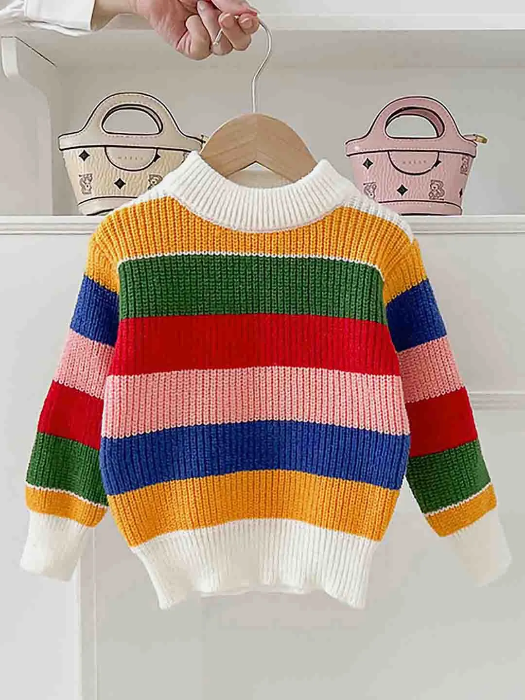 Little Surprise Box Multi Striped cardigan Sweater for Kids