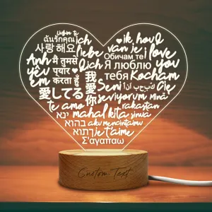 Love in Many Languages- Custom LED Night Light