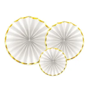 Luxe Fan Rosettes - White