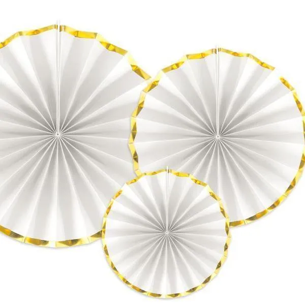 Luxe Fan Rosettes - White