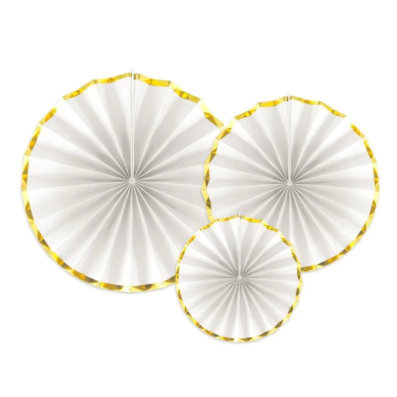 Luxe Fan Rosettes - White